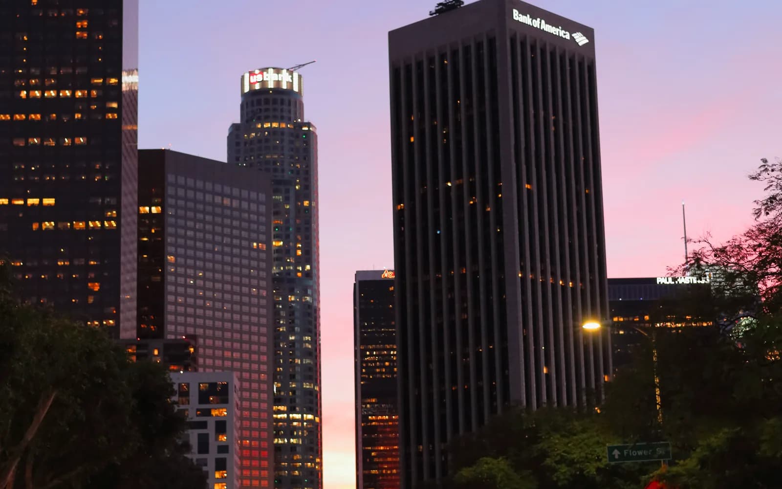 City or neighborhood view of Downtown Los Angeles, CA, served by OurMaids residential and commercial cleaning services
